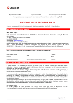 PACKAGE VALUE PROGRAM ALL IN - Trasparenza