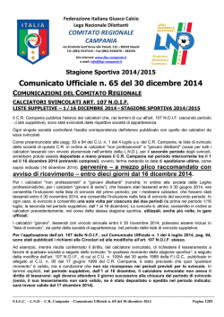 cu 65 2014-2015 - Comitato Regionale Campania