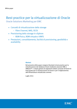 Best practice per la virtualizzazione di Oracle