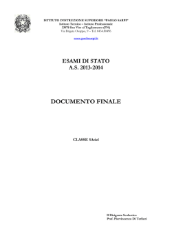 DOCUMENTO FINALE - ISIS Paolo Sarpi
