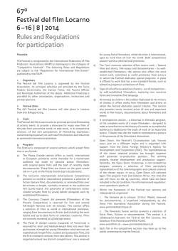 Rules and Regulations for participation