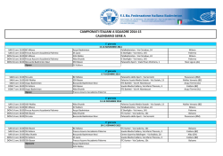 Comunicato Ufficiale n. 12-2014 Calendari CIS Serie A e B stagione