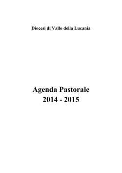 Agenda Pastorale 2014 - 2015 - Diocesi di Vallo della Lucania