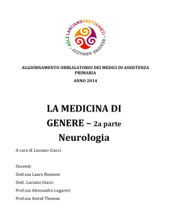 LA MEDICINA DI GENERE – 2a parte Neurologia