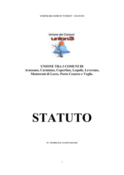 Statuto Union3 - Unione dei Comuni 3