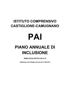PIANO ANNUALE DI INCLUSIONE - Istituto Comprensivo Castiglione