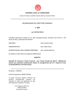 Deliberazione n. 167 del 22/01/2014, ad oggetto