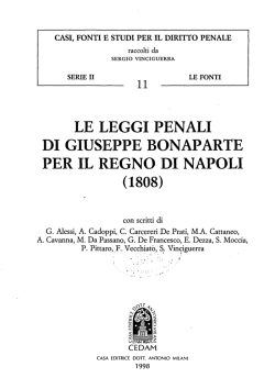 11 le leggi penali di giuseppe bonaparte per il regno di napoli (1808)