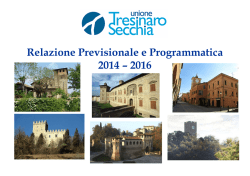 Relazione Previsionale e Programmatica 2014 – 2016