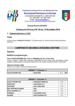 CU n. 24 del 14 novembre 2014 Crotone
