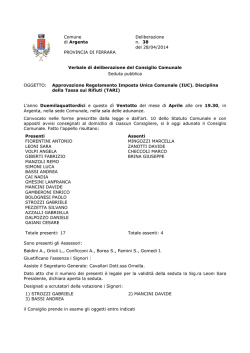 Comune Deliberazione di Argenta n. 38 del 28/04/2014