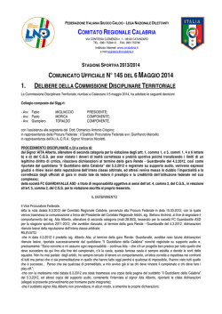 CRC 13-14 CU145 - Comitato Regionale Calabria