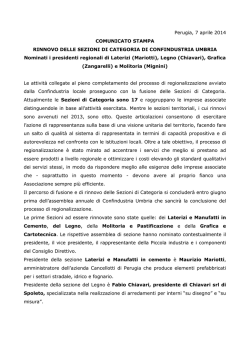 Perugia, 7 aprile 2014 COMUNICATO STAMPA