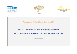 Prontuario Cooperative Sociali e Imprese Sociali della provincia di