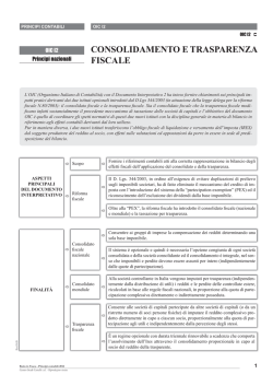 OIC i2 - Consolidamento e trasparenza fiscale