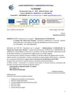 lettera invito PON FSE C1PARIGI - Liceo Scientifico e Linguistico "O