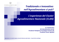 A.D. Federalimentare, Presidente del Cluster CLAN