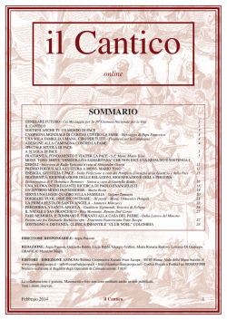 Febbraio 2014 - Il Cantico - Fraternità Francescana Frate Jacopa