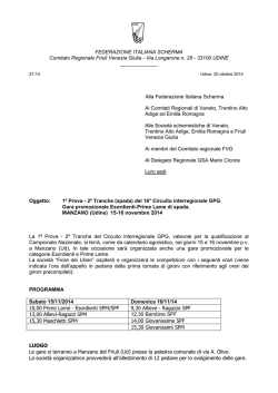 Circolare C.R.FVG FIS relativa alla gara interregionale del 22/10/2014