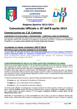 cu 87 2013-2014 - Comitato Regionale Campania
