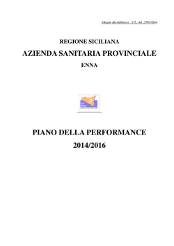 piano performance 2014-2016 - azienda sanitaria provinciale di