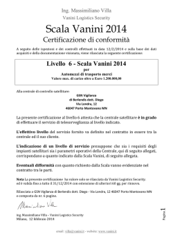 Certificazione Scala Vanini 2014 GSN VIGILANZA