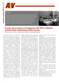 Newsletter marzo aprile 2014 - Associazione Italiana di Valutazione