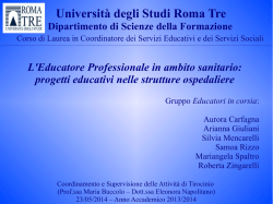 Gruppo Sanità - Slide definitive - Università degli Studi Roma Tre