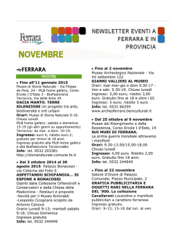 News Novembre 2014 - Ferrara Terra e Acqua