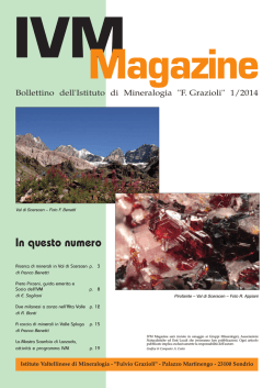 IVM Magazine 2014-01 - Istitito Valtellinese di Mineralogia