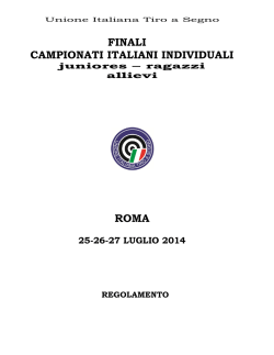 Regolamento Individuale - Unione Italiana Tiro a Segno