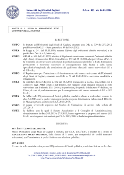 Università degli Studi di Cagliari D.R. n. 351 del 24.01