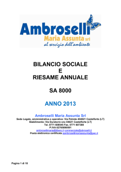 Bilancio Sociale 2014 - Ambroselli Maria Assunta
