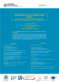 Programma del seminario - Dipartimento Politiche Europee