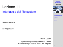 Interfaccia del file system - Sistemi Operativi