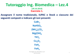 Tutorato Ing. Biomedica – Lez.1