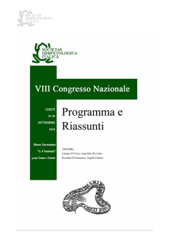 Riassunti Congresso SHI 2010 - Sezione Abruzzo