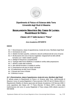 Regolamento Didattico 2013-2014 - Università degli Studi di Messina