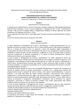 Regolamento didattico MTA - Università degli Studi di Messina