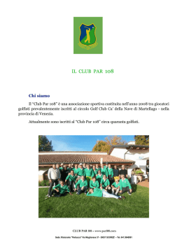 IL CLUB PAR 108 - 2014 CLUB PAR 108