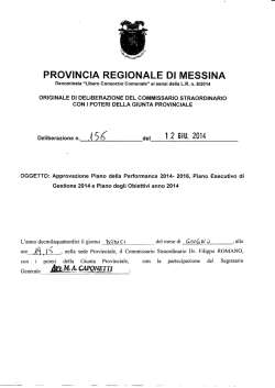 peg anno 2014 entrate - Provincia Regionale di Messina