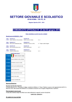 C.U. N. 25 del 03/06/2014 SGS Calcio a 5
