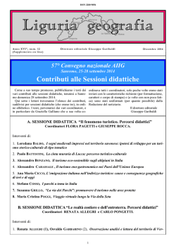 Anno XVI° Contributi alle Sessioni Didattiche - AIIG Liguria