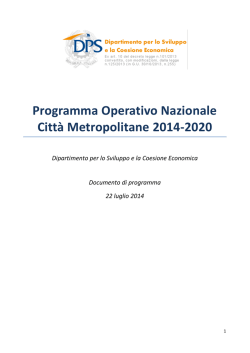 PON METRO 2014-2020 - Valutazioni Ambientali - VAS