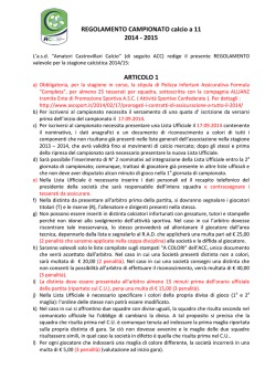 Regolamento Campionato 2014-15 - ASD Amatori Castrovillari