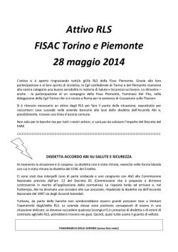 Attivo RLS FISAC Torino e Piemonte 28 maggio 2014