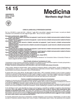 Manifesto degli studi 2014/15 professioni sanitarie
