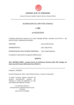 delibera DG 561/2014 - Azienda Ulss 12 veneziana