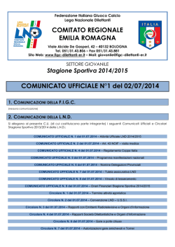 CU 1 SGS - FIGC Comitato Regionale Emilia Romagna