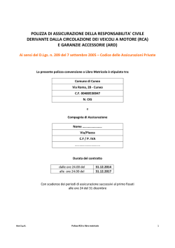 Capitolato Polizza RCA Libro Matricola - Comune di Cuneo 7-8-2014